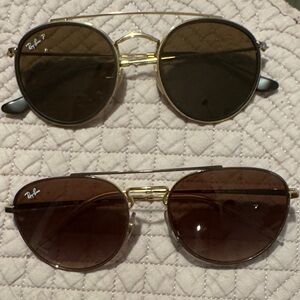 Ray-Ban Gold Frame Sunglasses with Brown Lenses